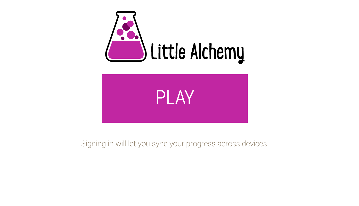 Opening window of little alchemy game